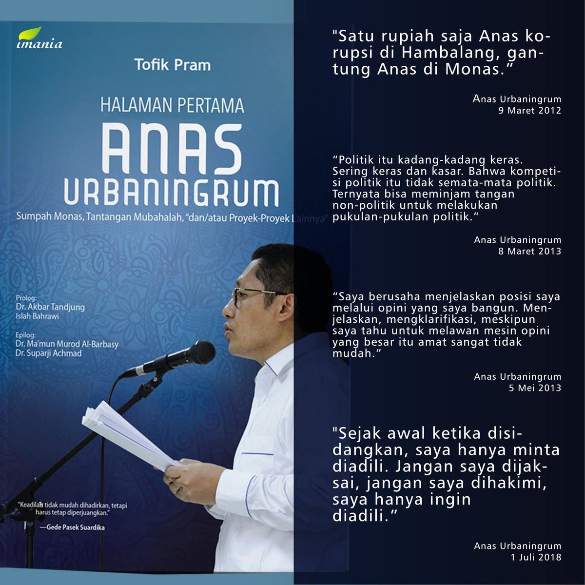 TofikPr's tweet photo. CERITA SEDERHANA TENTANG BUKU

1. Beberapa hari lalu saya ngobrol ngalor-ngidul dengan Antasari Azhar. Di tengah perbincangan, tetiba ia bilang; “Setelah buku Anda (“Antasari Azhar: Saya Dikorbankan!”; 2014) terbit, ternyata ada yang memborongnya di Gram*dia”. https://t.co/rQfzbY42cA