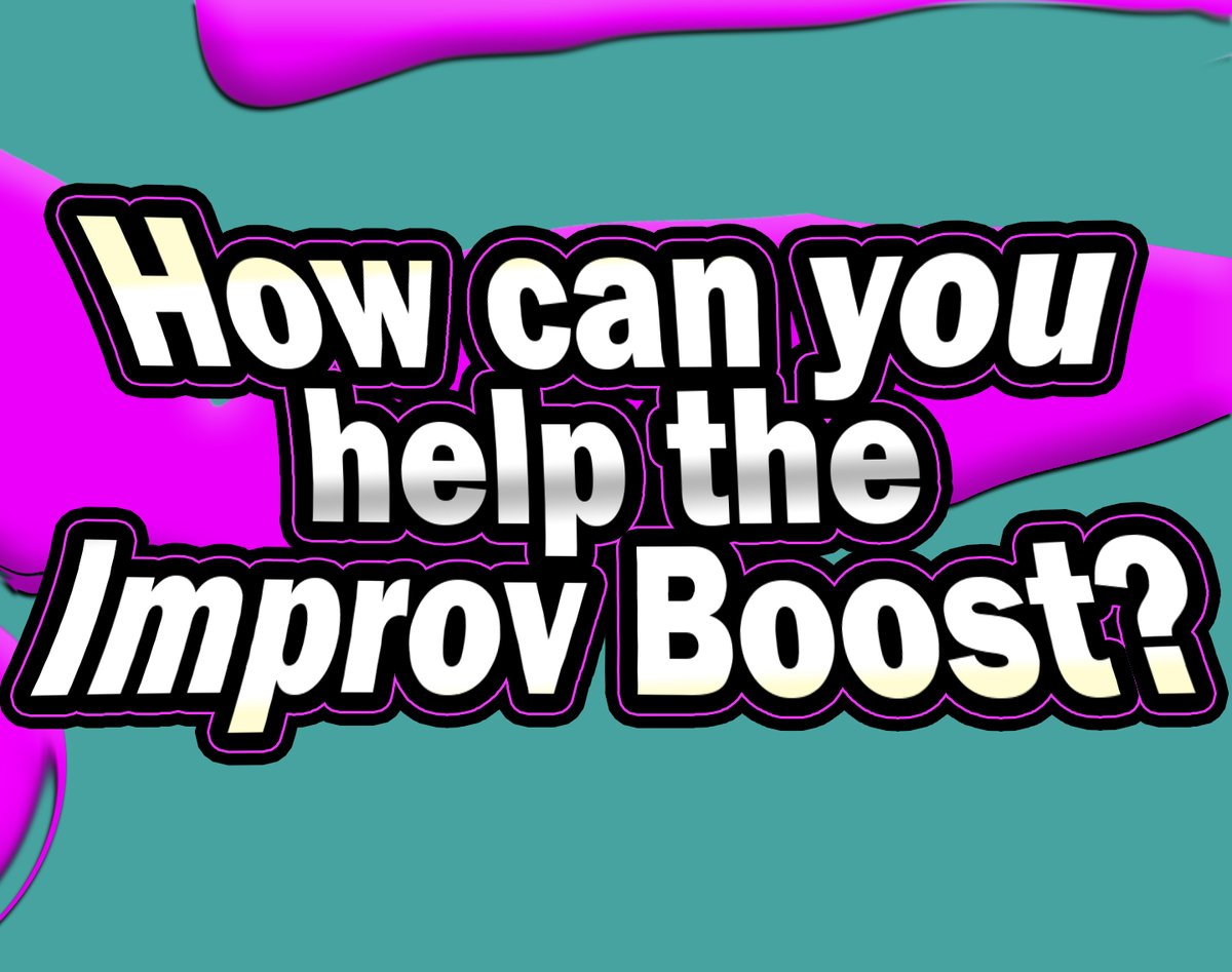 BoostImprov's tweet photo. Did you know you can sponsor an improv team? Or become a patron of the Improv Boost?
https://t.co/x74sLm7Ba6
Or you can also become part of our KoFi membership!
https://t.co/UyHkRpKbu2
#ImprovBoost https://t.co/mA1NodoMNT