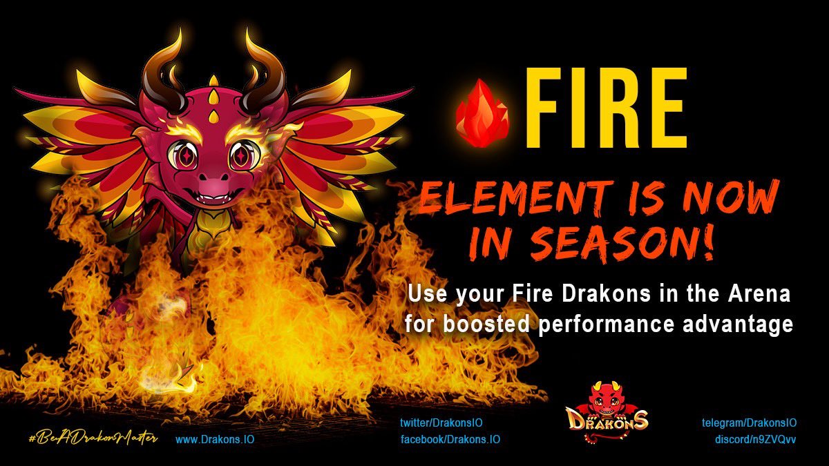 Because some like it hot…you’re in for a treat as the Fire 🔥 #Drakons are in Season! Use them to your advantage in the <a href="/DrakonsIO/">Drakons</a> arenas.

<a href="/coinkit_/">CoinKit</a> com 1 300 DGB #BeADrakonMaster