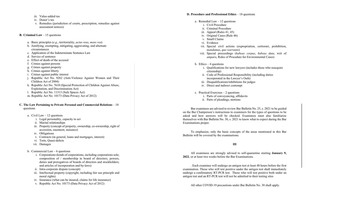 SCPh_PIO's tweet photo. #Bar2020_21 UPDATE: Read the latest version of Bar Bulletin No. 31, S. 2022 – REDUCTION OF BAR COVERAGE AND SHORTENING OF THE 2020/21 BAR EXAMINATIONS #BestBarEver2020_21 https://t.co/mOENJJssBw