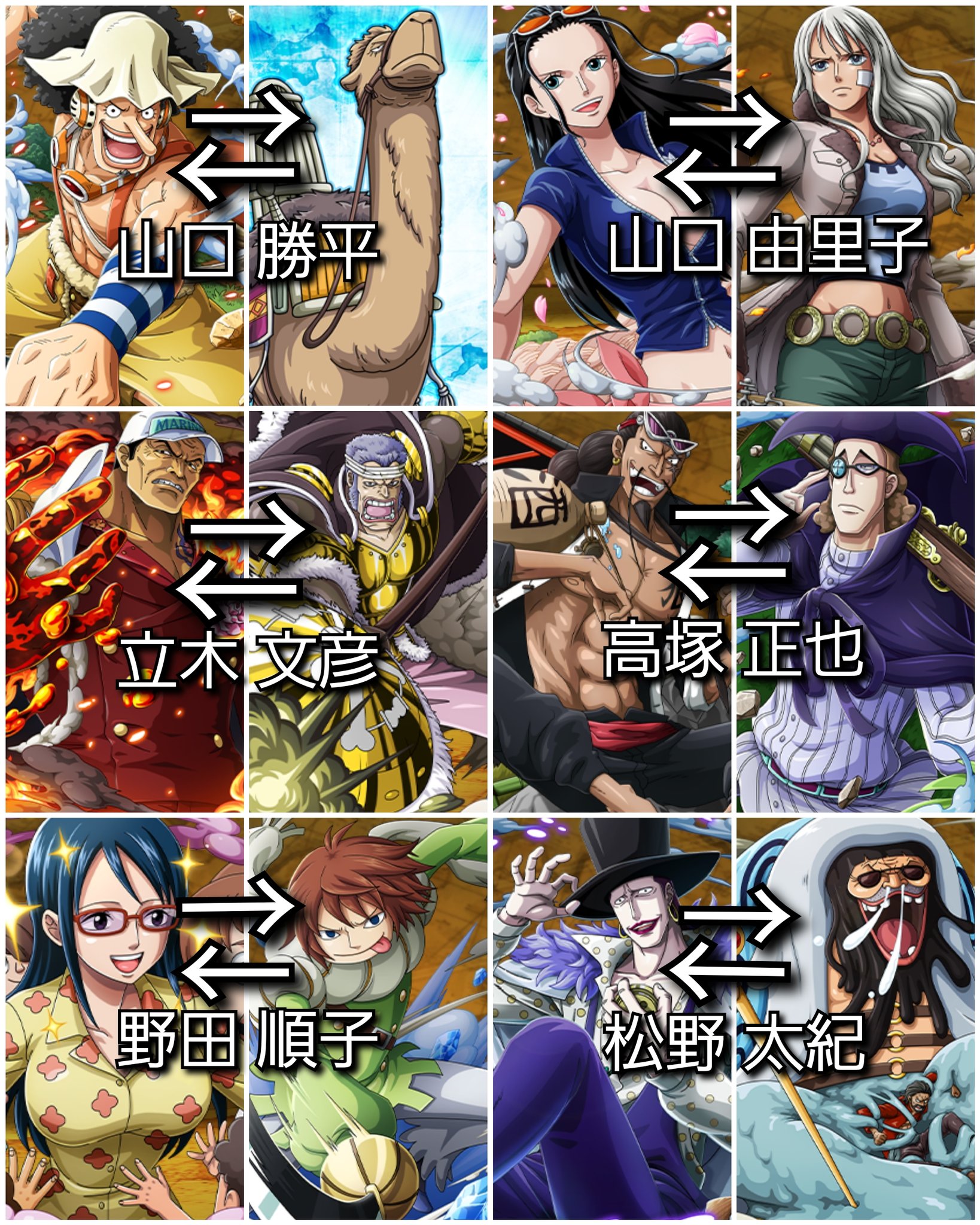 Twitter 上的 クマドリ ワンピースフィギュア愛好家 ワンピース 意外と知らない同じ声優さん Onepiece T Co Kvbso4gcjq Twitter