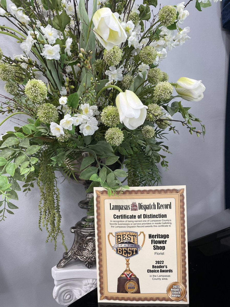 Because of customers like YOU, Heritage Flower Shop of Lampasas has been awarded with “The Best of the Best” 2022 Readers Choice Award! We are grateful for your support! We look forward to continuing to serve you with the best floral arrangements. 🌻
lampasasflowers.com