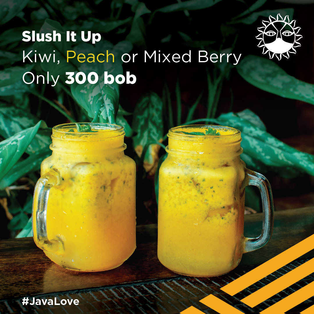 javahouseafrica's tweet image. Enjoy the Java Kiwi, Mixed Berry and Peach Slushies at 300 bob only this January. They're refreshing, smell great and taste even better! Available now at your nearest Java branch and for delivery from food apps.
#JavaLove #JavaSlushies