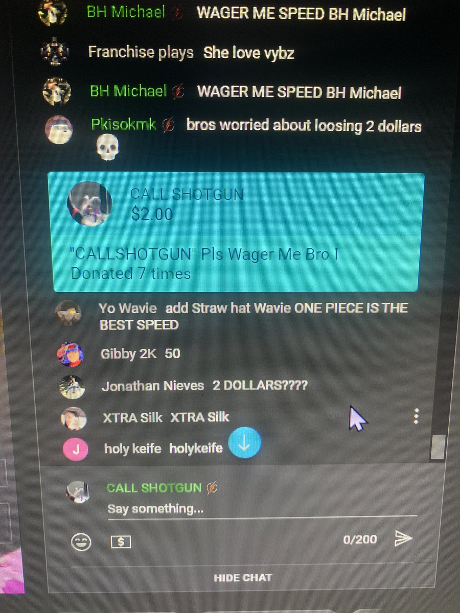 CALLSHOTGUNN's tweet photo. @IShowSpeed Add Me So We Can Wager !! I donated like 7 times 👀 https://t.co/muIzn5bo0o