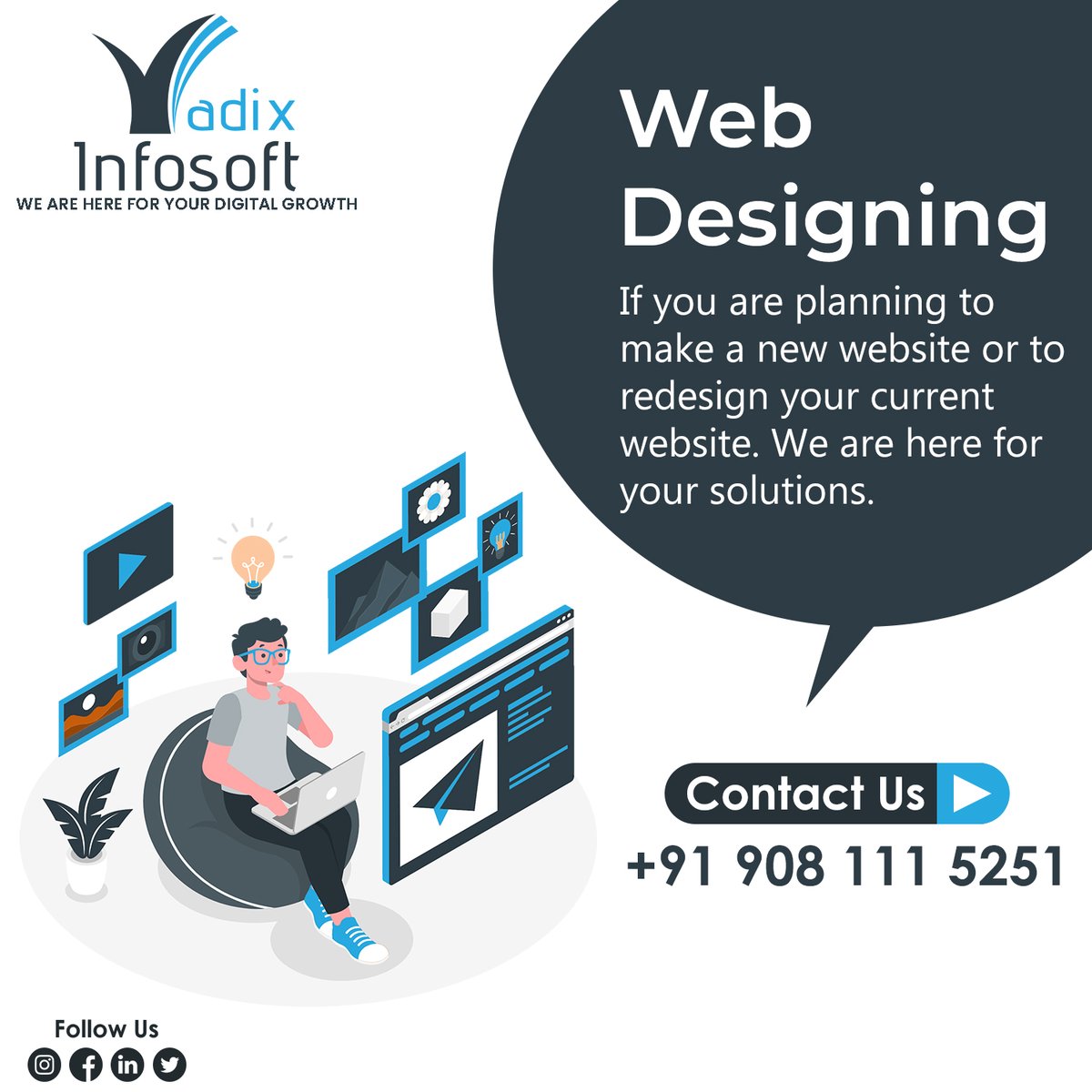 radixinfosoft's tweet photo. Get a Website for Your Business, Let us make your ideas happen!  We at Radix Infosoft customize the website according to your Business need.

Contact us for more updates!
Visit: https://t.co/wRvWcSObKr

#radixinfosoft #webdesign #Webdesigner #DigitalMarketing #DigitalIndia https://t.co/JH3HPoZ8H5