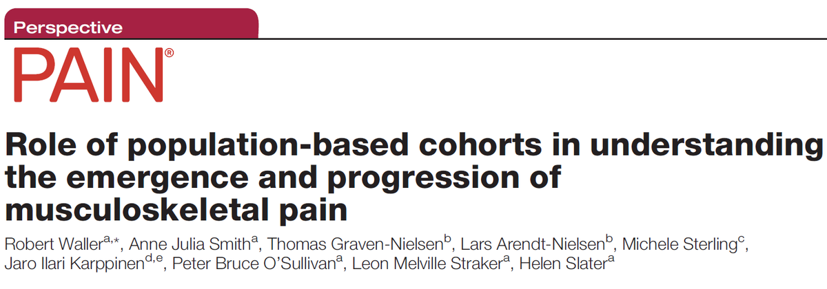 What is the role of population-based cohorts in better understanding MSK pain? <a href="/PeteOSullivanPT/">Peter O'Sullivan</a> <a href="/hels_slater/">Helen Slater</a> <a href="/Leon_Straker/">Leon Straker</a>