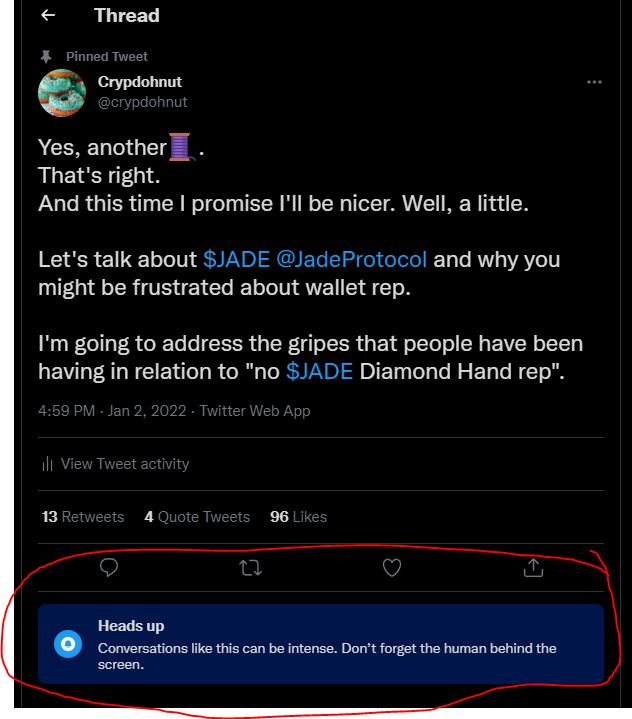 crypdohnut's tweet photo. Damn, I'm liking that my threads are getting so passionate! 😋😳😀
#intense #weallhuman #excepttherobots #beepboop
#JadeProtocol $JADE #JadeArmy @jonray https://t.co/v5P2pYpGRm