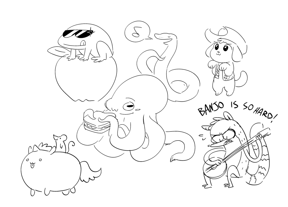 i got to talk to some highschool students about comics and passion for art

i did a doodle session at the end and took requests. i was trying to express to them how freeing it is to just draw silly simple things and to not feel bad about your lack of skill if you enjoy it 