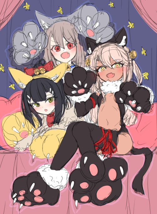 ノリでラフ描いたけど、こんな3人描くのなんて完成しないんじゃが???? 