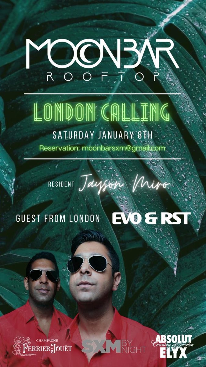 evoandrst's tweet image. Happy new year all! Blessed to say our 'first' working day of the new year is commuting to the Caribbean, St Maarten, to play at the brand new Moonbar SXM this Saturday! :)