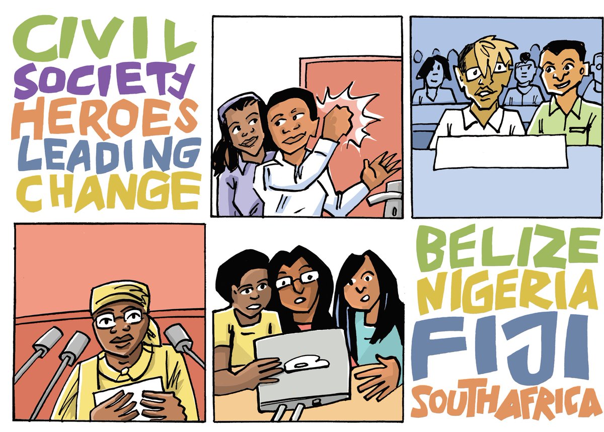 "Civil Society Heroes Leading Change": four online  comics  illustrating the real-life journeys of advocates, civil society organisations, and intersectional movements in fighting for non-discrimination, justice, and equality: kaleidoscopetrust.com/programmes/Equ…