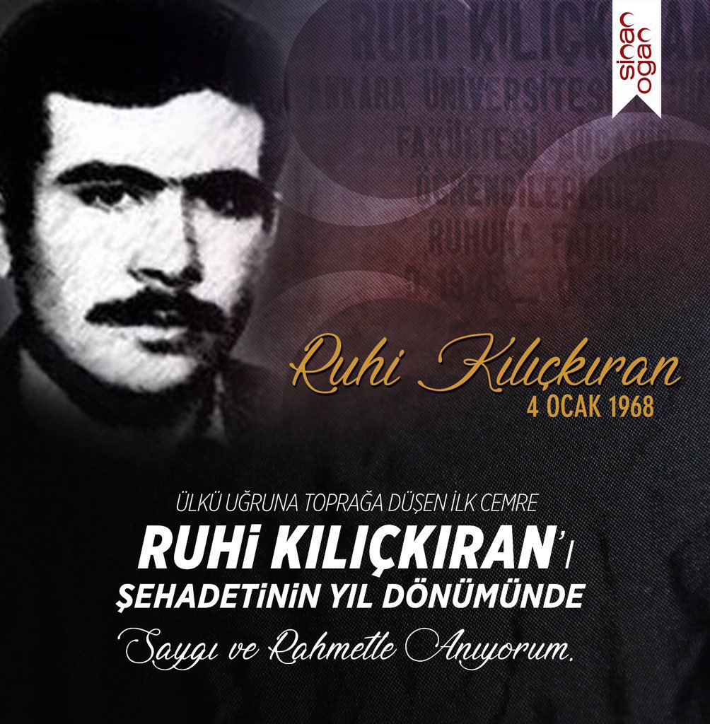 DrSinanOgan's tweet photo. Ülkü yolunda toprağa düşen ilk cemre, ilk can, Ruhi Kılıçkıran'ı şehadetinin 54. yılında rahmetle anıyorum. #RuhiKılıçkıran https://t.co/EGg3tDwLVo