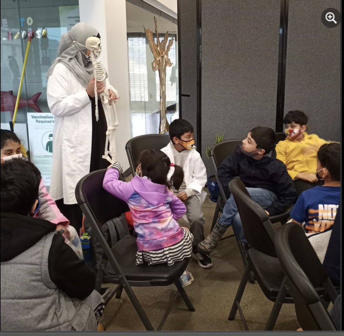 SFIS_USA's tweet photo. At SFIS we kicked off Science Week by learning about wonderful Muslim scientists and their contributions. We also understood the scientific method and applied it to an experiment. Lastly, teacher Nada introduced Bob, our friendly skeleton! What a fun day! https://t.co/4lAryaVwzp