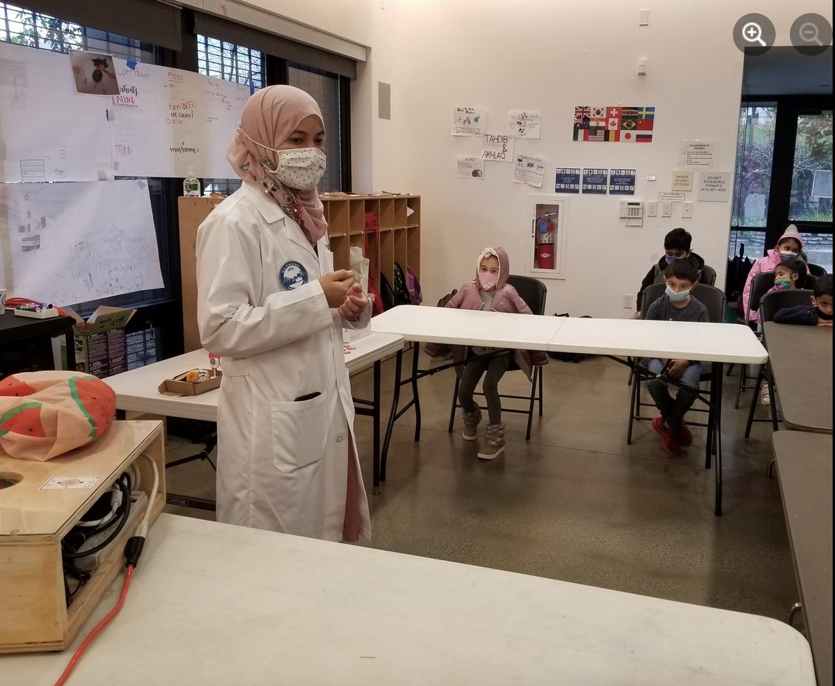 SFIS_USA's tweet photo. At SFIS we kicked off Science Week by learning about wonderful Muslim scientists and their contributions. We also understood the scientific method and applied it to an experiment. Lastly, teacher Nada introduced Bob, our friendly skeleton! What a fun day! https://t.co/4lAryaVwzp