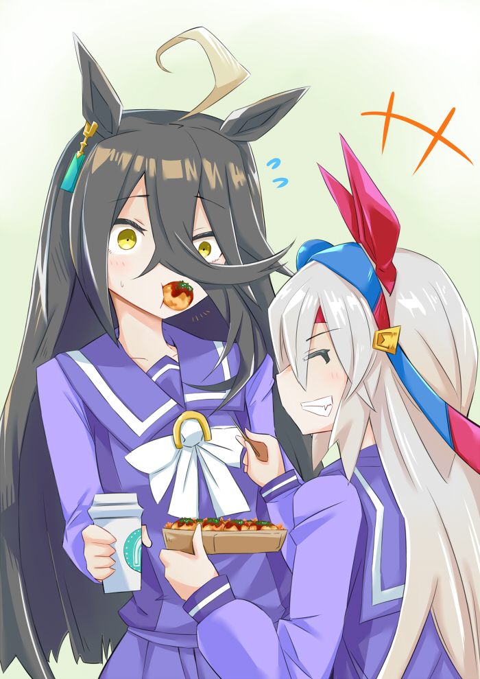 ウマ娘「Q.このペア誰得?A.俺得 #ウマ娘 #マンハッタンカフェ #タマモクロス 」|ノダチのイラスト