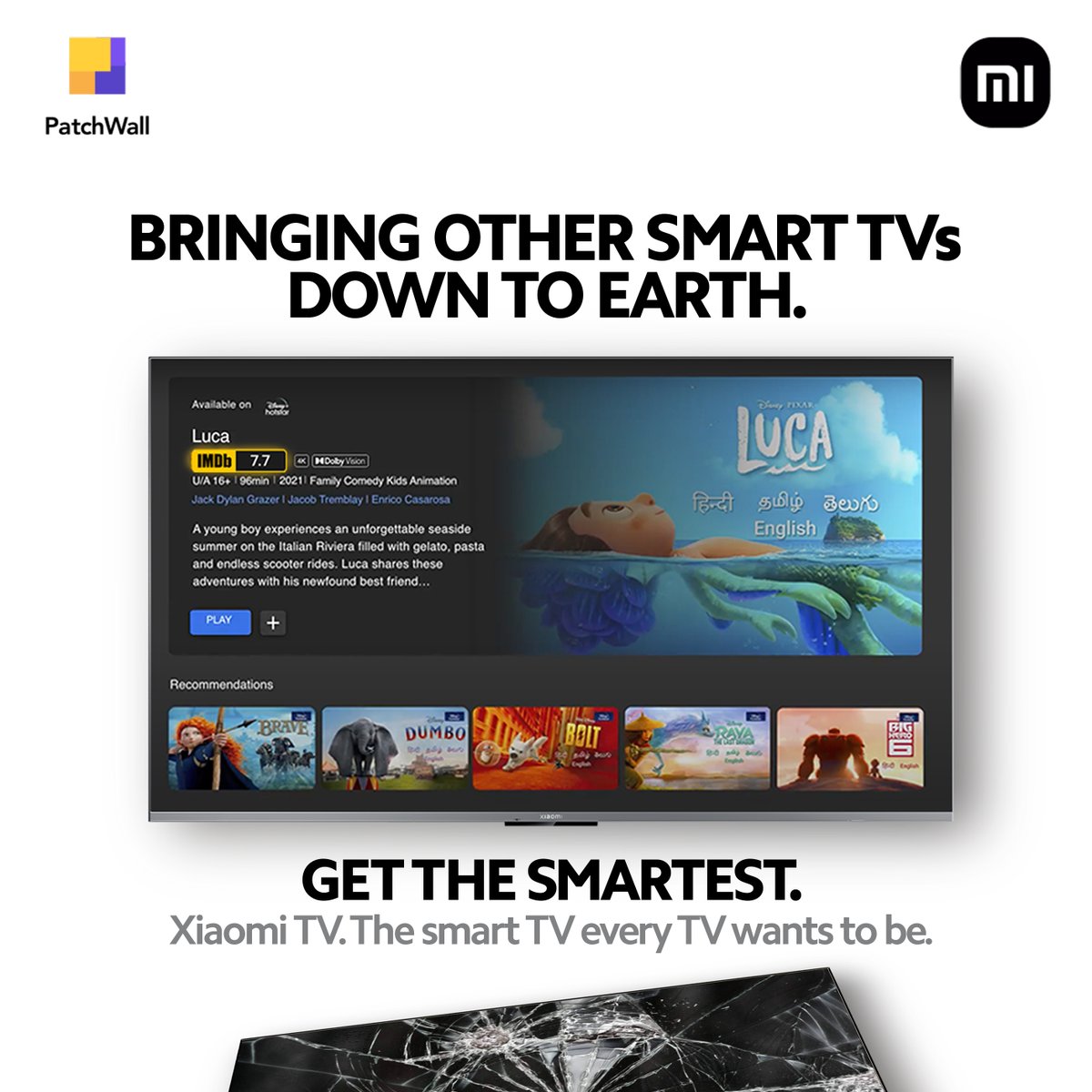 XiaomiTVIndia's tweet photo. ATTENTION: Smart TVs everywhere have crash-landed. 

Ever since they realized Xiaomi TVs come with features like IMDb ratings &amp; Kids Mode with parental lock on #PatchWall, they all feel overshadowed!

Why not just #GetTheSmartest!

Head here: https://t.co/mN2o5algYX https://t.co/lee7J3saLs