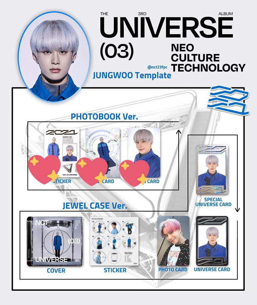 yys_3d's tweet photo. UNIVERSE  NCT2021  
PHOTOBOOK トレカ ステッカー ポスカ交換

💙譲　テイル,シャオジュン

💖求　ジョンウ

可能でしたら、リプorDMお待ちしています🙇‍♀️

#NCT交換 #NCT_Universe #universe交換 #NCT2021 https://t.co/CBZu3YjGvV