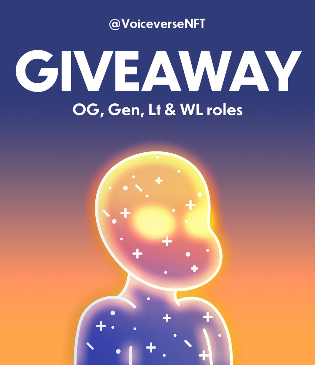 🚨#NFTGiveaway 
Giving away 3 WL spots for the world's first Voice NFT.

-Follow us
-RT &amp; ❤️
-Tag 3 Friends
-Join discord.gg/voiceverse

Winners picked in 48h ⏰
#NFT #NFTs #NFTCommunity #NFTdrop #NFTGiveaways #NFTart #NFTCollection