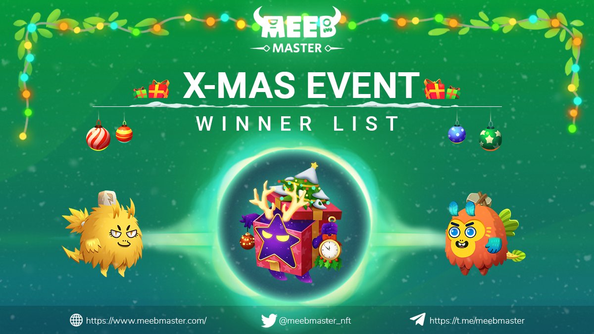 meebmaster_nft's tweet image. Meeb Trainers, the winners are revealed!! 🤩🤩

Check out to see if you are on the list 
👉link.medium.com/8VawN2llxmb 

#MeebMaster #NFTgame @0xPolygon @BinanceChain