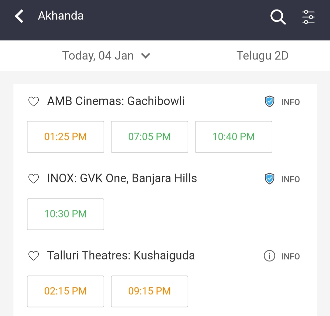 manabalayya's tweet photo. #Akhanda Day 34, Hyd city
Due to heavy demand just now 2 more shows (7.05PM & 10.40PM) added in #AMBCinemas 🔥
Total 54 show's Running on Day 34 in Hyd city.
#NandamuriBalakrishna #AkhandaMassJathara #Akhanda5thWeek @dwarakacreation https://t.co/HeV4lz6vyw