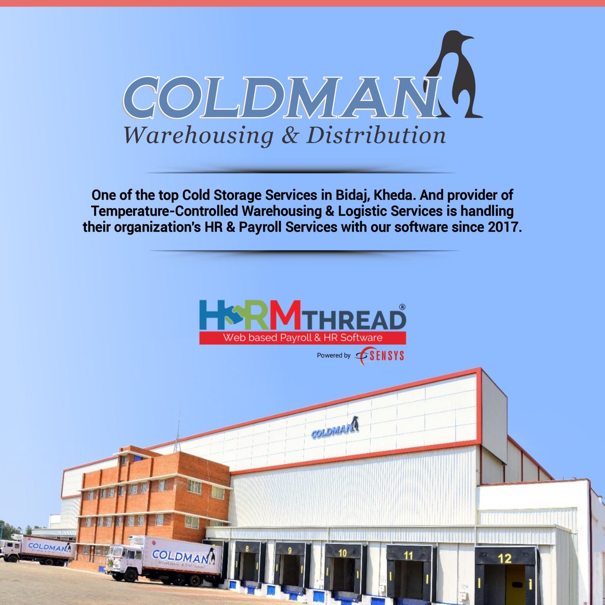 sensystech's tweet image. "Thank you for choosing our Sensys HRMthread Software"

(COLDMAN LOGISTIC PVT. LTD.)

Visit our website today to know more about us "sensyindia.com"
#hrmthread #coldman  #coldmanwarehouse #sensystechnologies #clietel #mypdfsigner #distribution  #warehouse #easypay #hrms