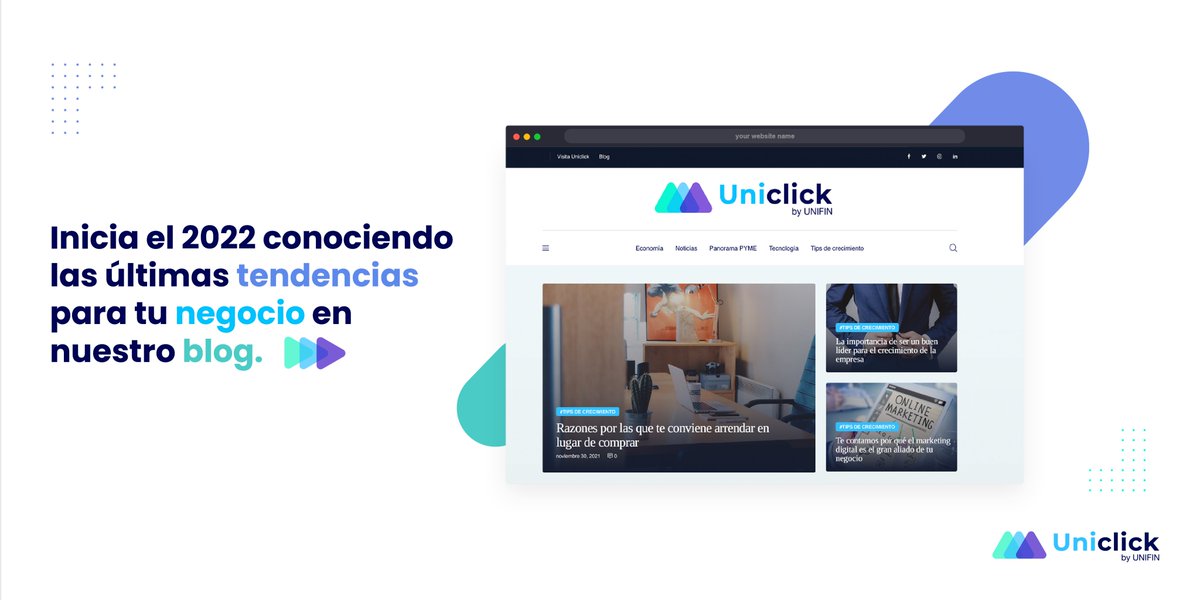 uniclickmx's tweet photo. Descubre las últimas tendencias del 2022 suscríbete en nuestro #blog y no te pierdas ninguna noticia. >> https://t.co/zXwptbZdWC
#bloguniclick #pymes #empresarios #empresas #Mexico https://t.co/GLyLA7wg8F