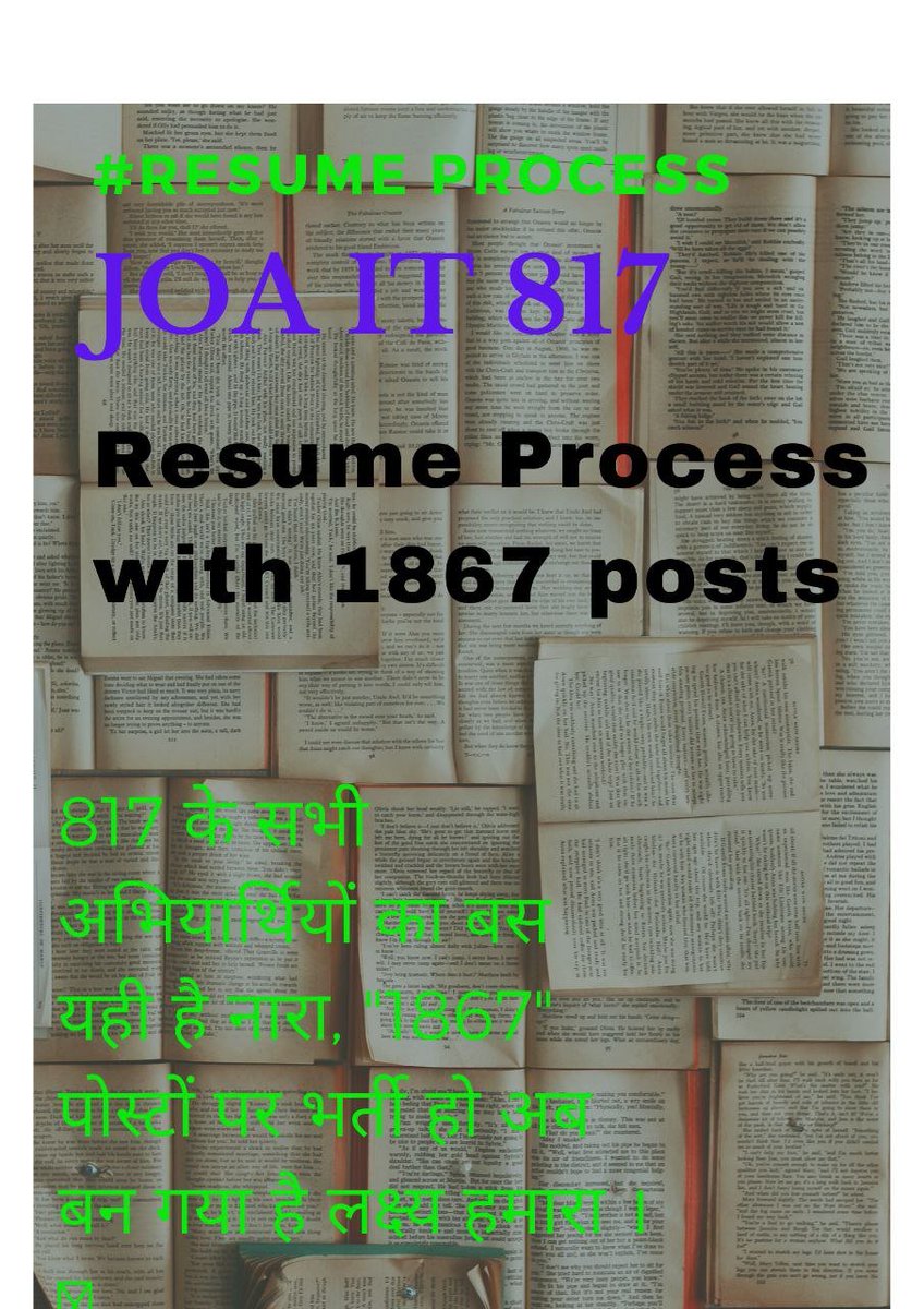 Aanchal88872638's tweet photo. #JusticeForJOA817
हमें न्याय चाहिए आश्वासन नहीं
1. 1867 पदों पर ही भर्ती हो
2. भर्ती प्रक्रिया जल्द पूरी हो
3.किसी भी टेस्ट के लिए नियम पहले बनाये जाएं कि जो भी भर्ती है उसका पुरानी भर्ती से कोई लेना देना नहीं ताकि बच्चों का अदालतों में समय बर्बाद न हो https://t.co/JOTD4Xkznj
