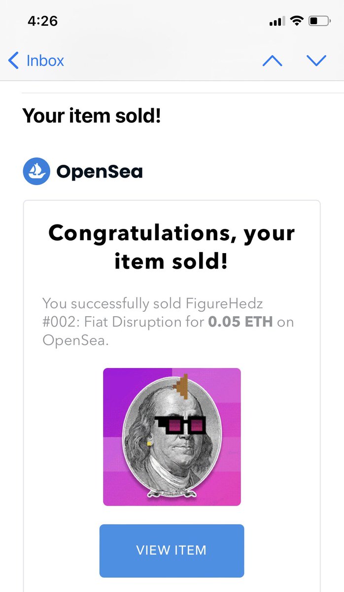 WE55IDE's tweet photo. I am forever grateful and honored when seeing emails like this in my inbox 😍. Thanks to the new collector and welcome to the #FigureHedz family. This is the first of the animated series to sell.

Project site: https://t.co/rNilaTt86f 

#NFT #nftart https://t.co/5U9yexNBO6