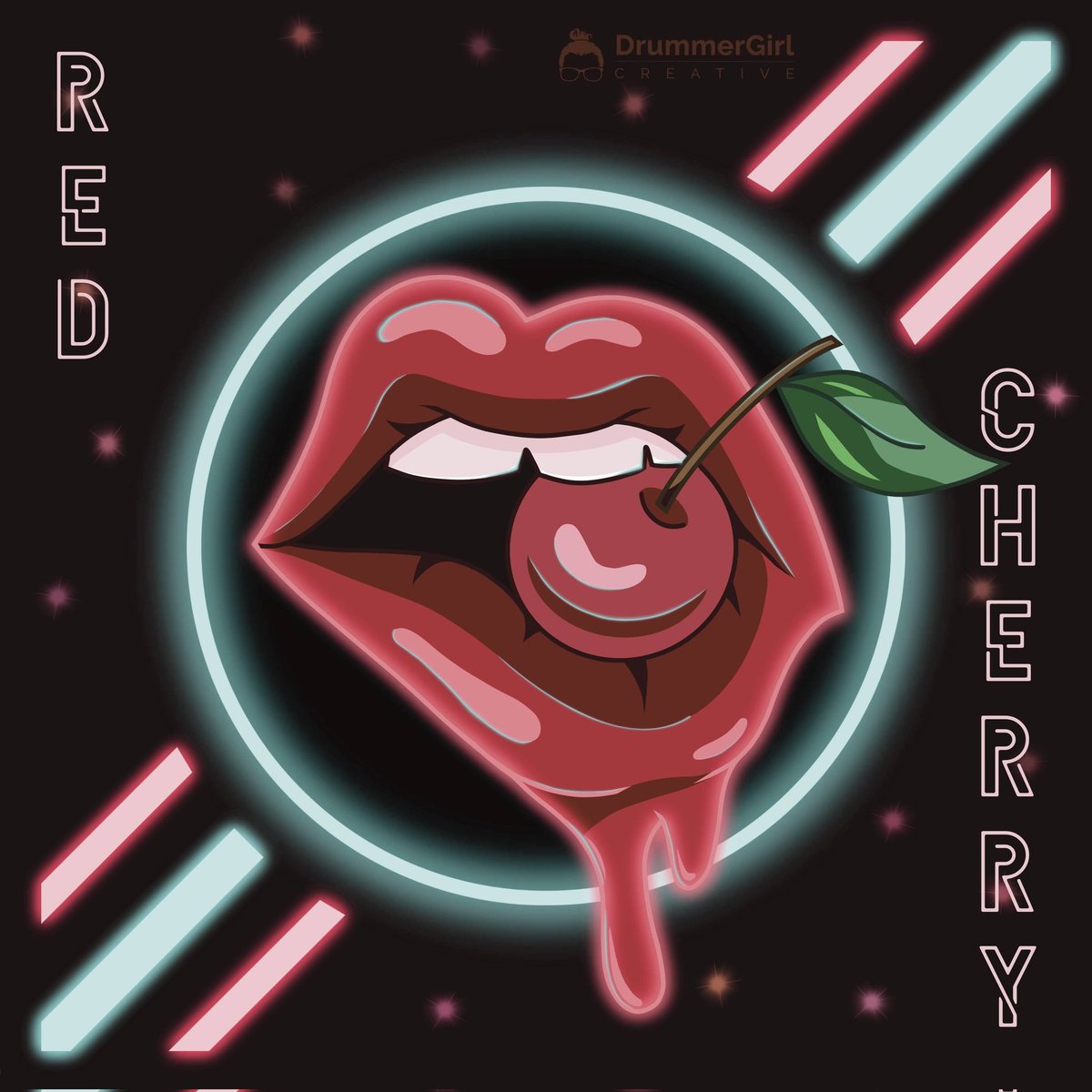 DrummergirlC's tweet photo. As promised, this one is inspired by my fave song "Red Cherry" by @iamdryve @Fatherdude and @ScammerPayback 

I had so much fun doing this one and love learning more about this style 💕

I hope you all like it 🔥

#synthwave #retrowave #NEON #80s https://t.co/zo0wqbJ4Ud