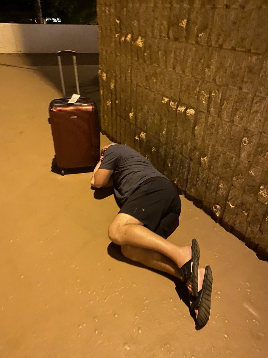 77HC77's tweet photo. Good Night @WestJet   

This is what happens when you fly @WestJet 

Hopefully, we will get home tomorrow!  Just three days late! https://t.co/eLRL8ZuN12