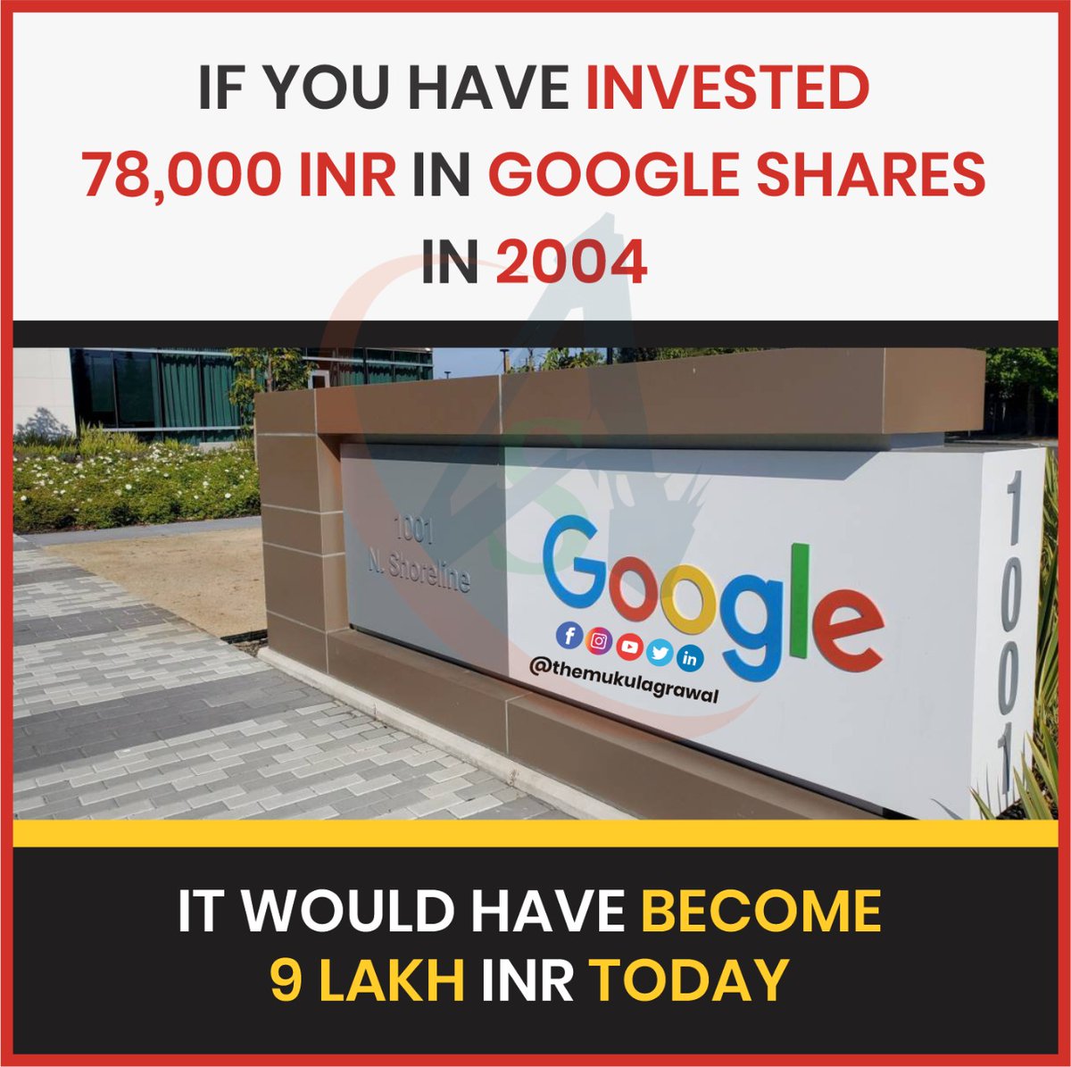 themukulagrawal's tweet photo. क्या आप ने google share में Invest किया?
#google #share #googleshares #stockmarkets #stockmarketindia #indianstockmarket #finance #sensex #investment #holding #trade #trading #investor #stocks #wealth #success #investments #mukulagrawal https://t.co/qebfl1NGDv