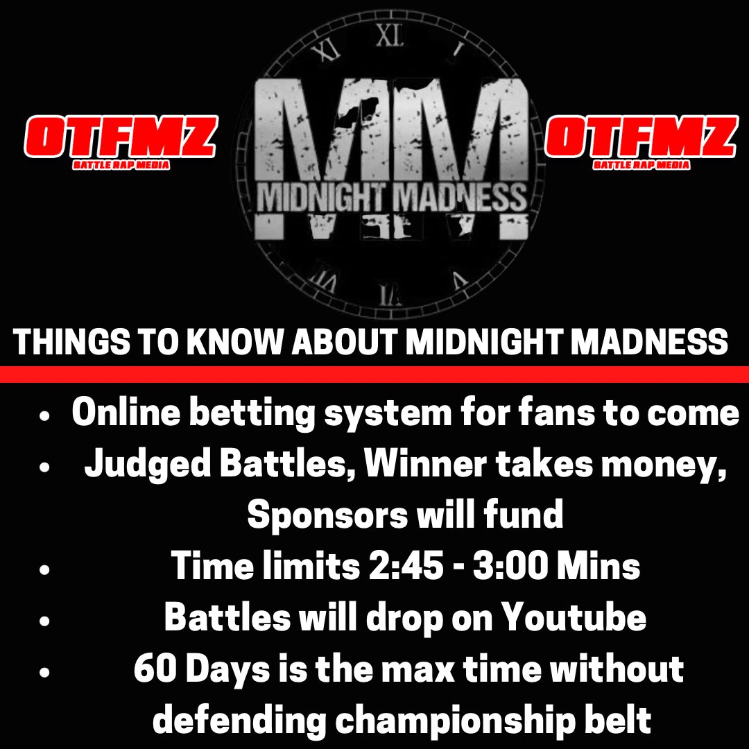 OTFMZLIVE's tweet photo. Midnight Madness details
===================
#OTFMZ #MidnightMadness https://t.co/IGKVj9XoEW