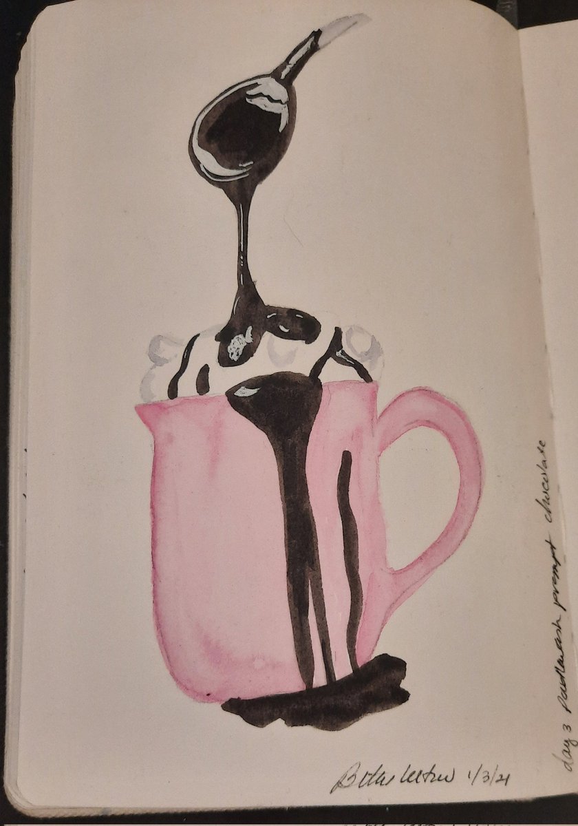 I seem to have forgotten about you twitter Day 3 #doodlewashjanuary2022 prompt chocolate 🍫 May have had some Cadburys for inspiration! In my <a href="/etchr_lab/">Etchr Lab</a> sketchbook
#watercolor #watercolorpainting #etchr #chocolate