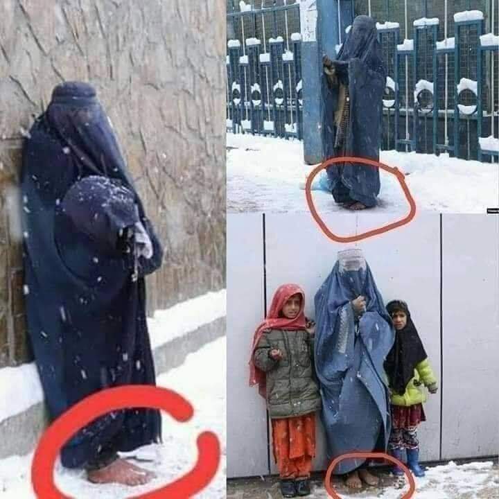 arshadsalim9's tweet photo. سخت برف باری
ننگے پاؤں 
مگر پر بھی اسلام کے مطابق باپردہ
بہن آپ کے صبر کو سلام 
اور 
دنیا کے سرمایہ داروں اور نام نہاد طالبان کے لئے لمحہ فکریہ کہ ایک دن اللہ آپ سے اس بہن کے حق کا پوچھے گے ضرور. https://t.co/98wU66Q2Jo