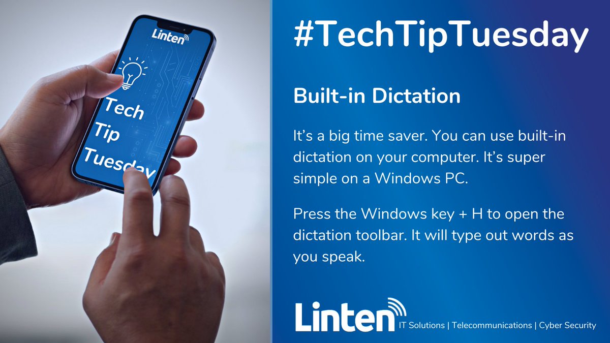 lintentech's tweet image. #TechTipTuesday 💡

This tech tip can be a big time saver! 🗣️

#ITSupport #SimpleIT