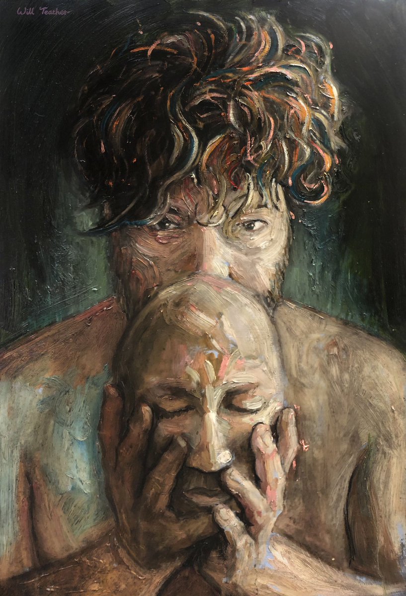 will_teather's tweet photo. This self-portrait was created during the autumn/winter lockdown last year, when we all were hiding in plain sight as we went about our daily lives.
Looking forward to a very different new year.
#willteather #selfportrait #masks #coronavirus #oilpainting #impasto https://t.co/vthdpthc6H