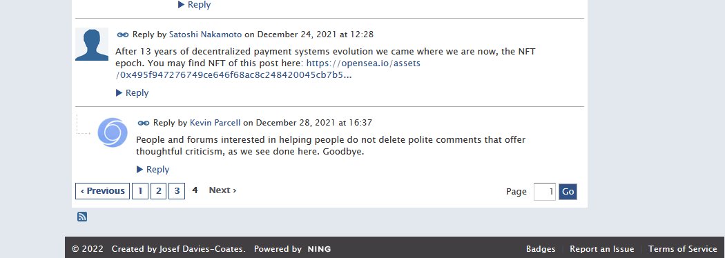 vibetoshi's tweet photo. After years Satoshi Nakamoto posted from his P2P Foundation account about NFTs 😳 there is only one trully decentralized NFT project ✊ @CryptoPhunksV2 @NotLarvaLabs 
What happens next anon? 

Scroll down 

https://t.co/A05aFRjCHN https://t.co/wybgKesOrn