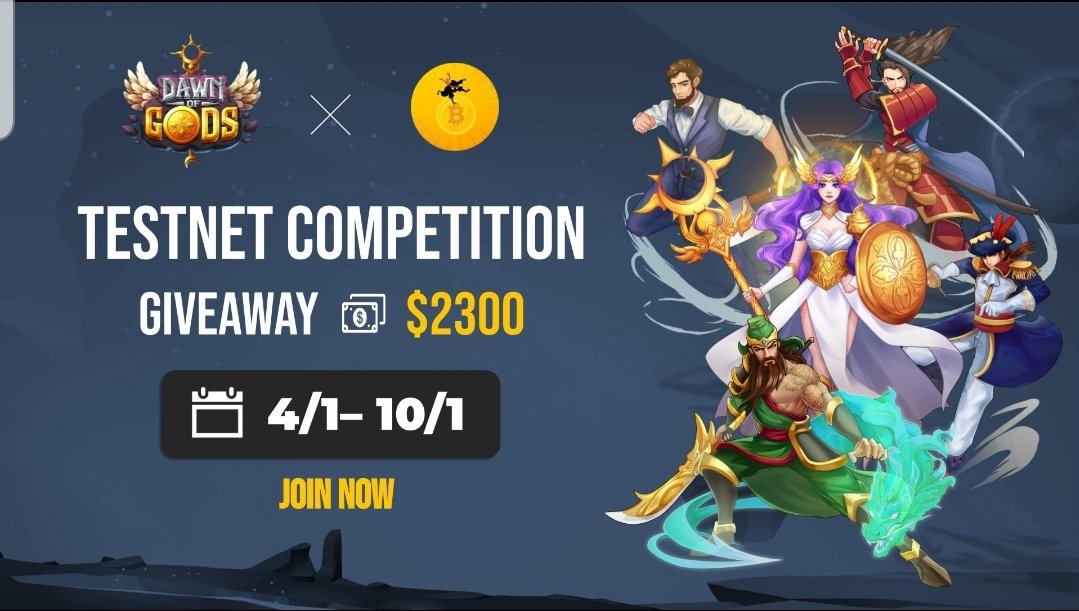 🚀 #Airdrop: Dawn of Gods
💰 Value: $10 $BUSD
👥 Referral: $10 $BUSD
📼 Audit: SolidGroup
📘 IDO: MilkyWay, Memepad, kingpad
📒 Partnership: MilkywayEx, BSCArmy, PlayToEarn, SolidGroup, CryptoPros, CryptoFury

Talk with the Telegram Bot
t.me/DawnOfGodsGlob…

#Airdrops #Crypto
