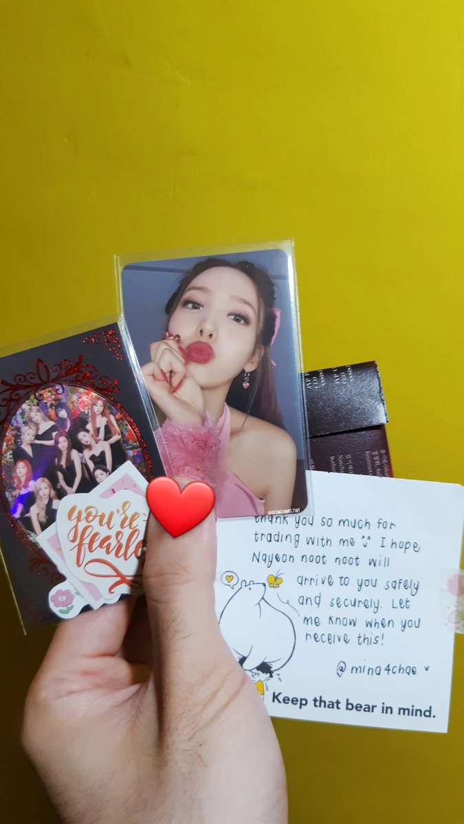 psh_unvrs's tweet photo. Nayeon noot noot first mail of the year 😍💥✨ #seonghwat_love_is

Thank you so much for trading with me @Mina4Chae 🤩 I hope Chaeyoung comes home safely 🤗 https://t.co/xUXjsEyBNl