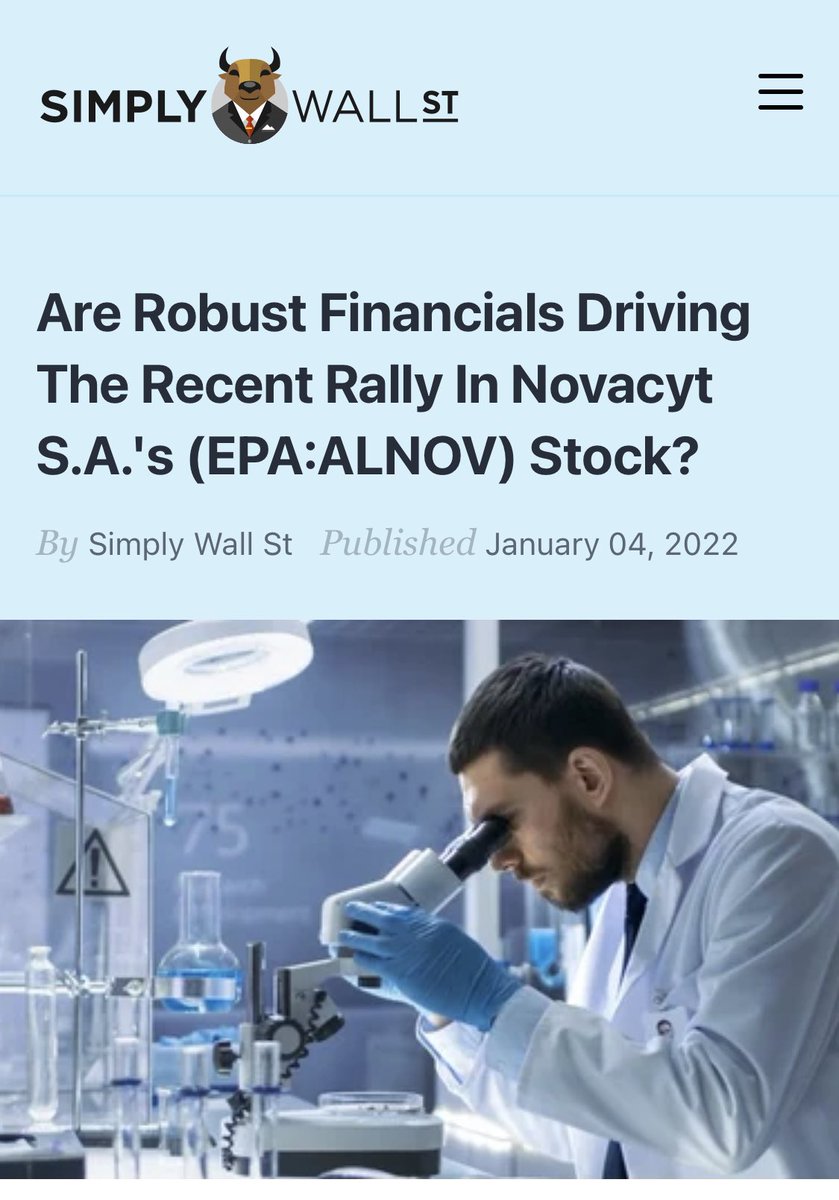 iMuesliBrown's tweet photo. Not a big fan of #SimplyWallStreet but if it’s good PR, it’s good news #novacyt #ncyt #alnov https://t.co/nWCga64Ox0 https://t.co/01IV8zyyrJ