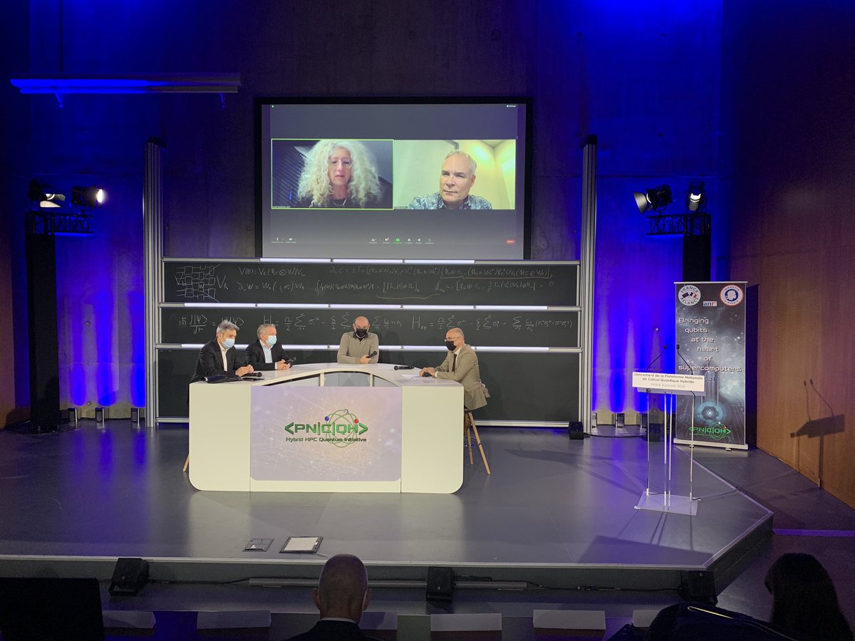 Lancement plateforme hybride #quantique 🇫🇷 a <a href="/InstitutOptique/">Institut d'Optique</a>.
Un an après annonce par <a href="/EmmanuelMacron/">Emmanuel Macron</a> cette infrastructure unique en Europe de déploie via <a href="/CEA_Officiel/">CEA</a> <a href="/Inria/">Inria</a> <a href="/CNRS/">CNRS 🌍</a> et <a href="/Genci_fr/">Genci</a> 👍 <a href="/SGPI_avenir/">Secrétariat général pour l’investissement</a> <a href="/olivez/">Olivier Ezratty</a> <a href="/sup_recherche/">Ministère Enseignement supérieur/Recherche/Espace</a> <a href="/cedric_o/">Cédric O</a> <a href="/Agence_ID/">Agence Innovation Défense</a>