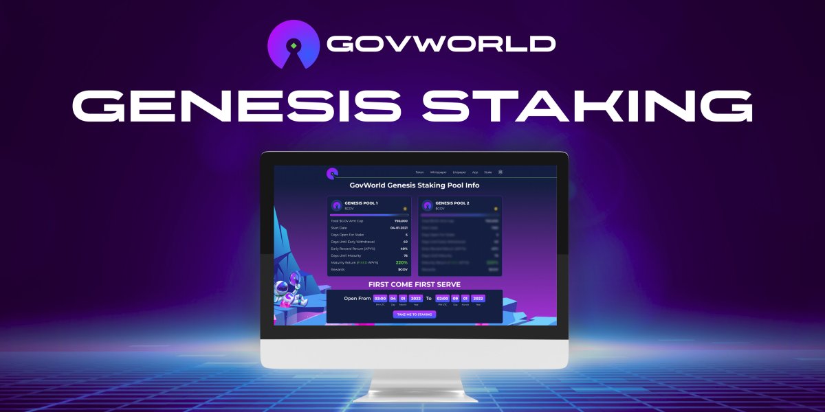 govworld1's tweet photo. There's no such thing as too much $GOV, which is why we're celebrating our TGE with a MASSIVE 220% fixed APY staking pool 🚀🚀🚀

Make those bags even bigger 💰 Read all the details in our latest article (plus get a 
sneak peak at an alpha leak 😉)

https://t.co/7fvCcYXoIb https://t.co/zDfPsSA7i3