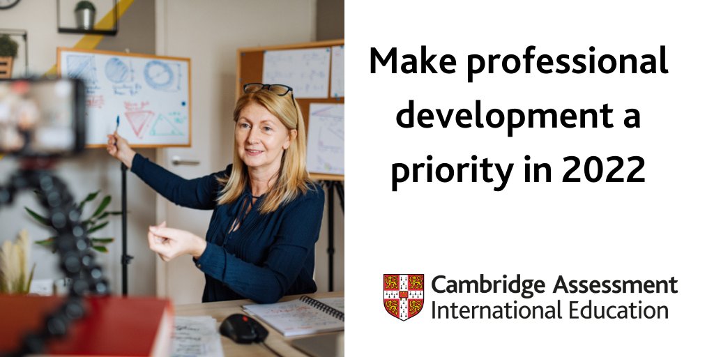CambridgeInt's tweet photo. What are your professional New Year's resolutions?
 
At Cambridge, we believe that supporting teachers in their professional development leads to improved outcomes for learners.

We're here to help #CambridgeSchools with their training needs in 2022➡️https://t.co/U9QA0CVkSR https://t.co/3uOVqXVY81