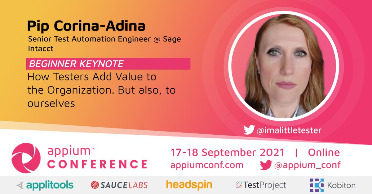 appium_conf's tweet photo. [KEYNOTE VIDEO] "How Testers Add Value to the Organization. But also, to ourselves" by @imalittletester at #AppiumConf2021.
https://t.co/yhHTCgKu8h

#NonFunctionalTesting #SelfCare #QualityEngineering #Appium https://t.co/0m1oB8jrpJ