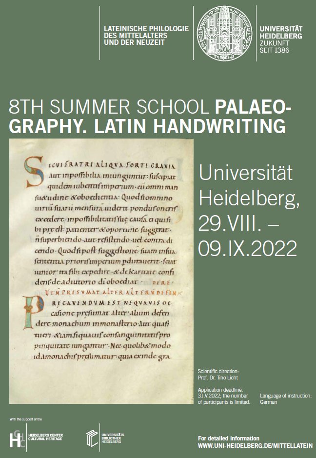 TinaTerrahe's tweet photo. ▶️ Sommerkurs Paläographie mit Prof. Dr. Tino Licht, Lateinische Philologie des Mittelalters und der Neuzeit (am Historischen Seminar), Ruprecht-Karls-Universität Heidelberg 🤓👇
#MedievalTwitter #AcademicTwitter @Mittelalterblog https://t.co/BhH3xSuXL6
