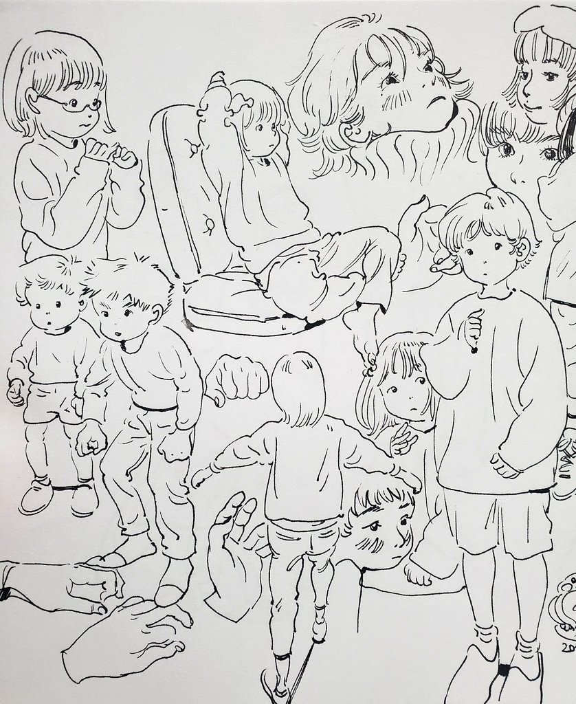 落描きしながらお顔の練習してます 