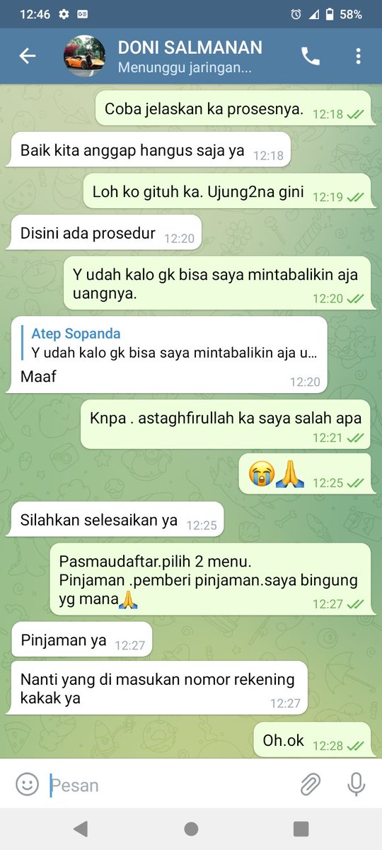 AfdalAtep's tweet photo. @GentaWhite @doni_salmanan Asli a ngarugikeun jlma qtu teh ngamampaatkeun ngaran Batur ameh di percaya...ujung2nya mau minta LG .saya gk mau https://t.co/xrn3Ma8muN