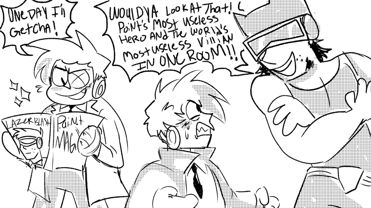 lazerblast and boxman doodle >:DD #okkoletsbeheroes 