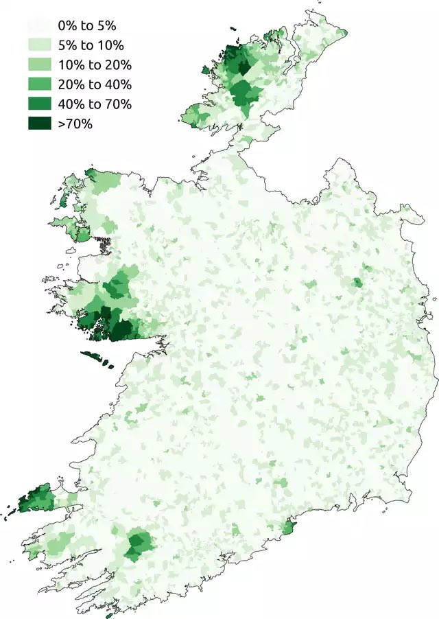 The Irish language has achieved full status as an official language of the European Union 🇮🇪🇪🇺

Map shows share of Irish speakers in daily life (outside the education system). Source: buff.ly/3oKpwvZ