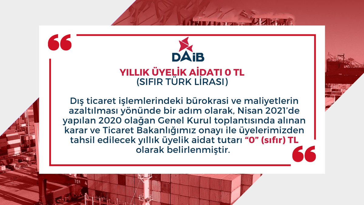 📌 Yıllık Üyelik Aidatı 0 TL

🔗 Ayrıntılı bilgi için; daib.org.tr/Page/yillik-uy…